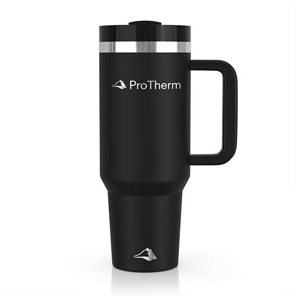 ProTherm Tumbler 40oz 1200ml Insulated Quencher | Insulated Travel/Coffee Mug For Hot & Cold Drinks | Black